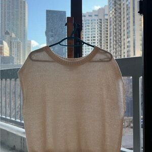 LOFT Ivory Knit Sleeveless Top